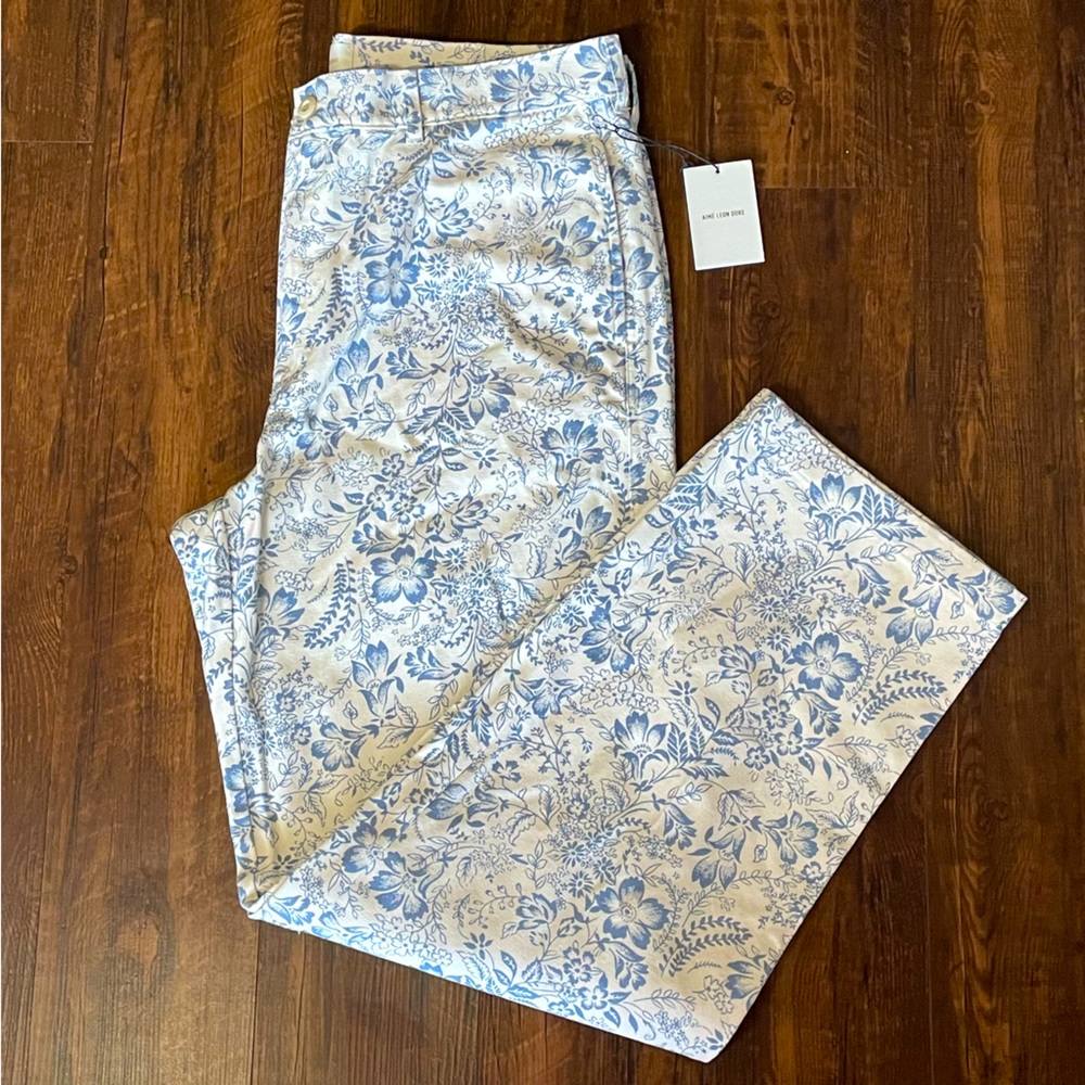 AIME LEON DORE Printed Straight Fit Pant 'Blue Floral'- men’s XL